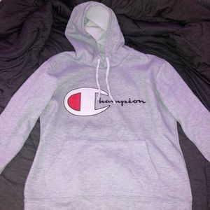 Champion light grey hoodie